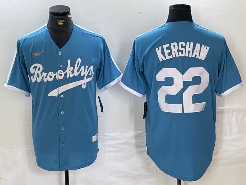 Men's Brooklyn Dodgers #22 Clayton Kershaw Light Blue Cooperstown Collection Cool Base Jersey,We sell and wholesale Men's Brooklyn Dodgers #22 Clayton Kershaw Light Blue Cooperstown Collection Cool Base Jersey on line form chian!